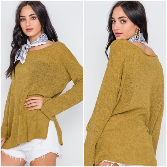 Trend Setter Diva Boutique Tops - GOLDEN OLIVE HIGH LOW TOP